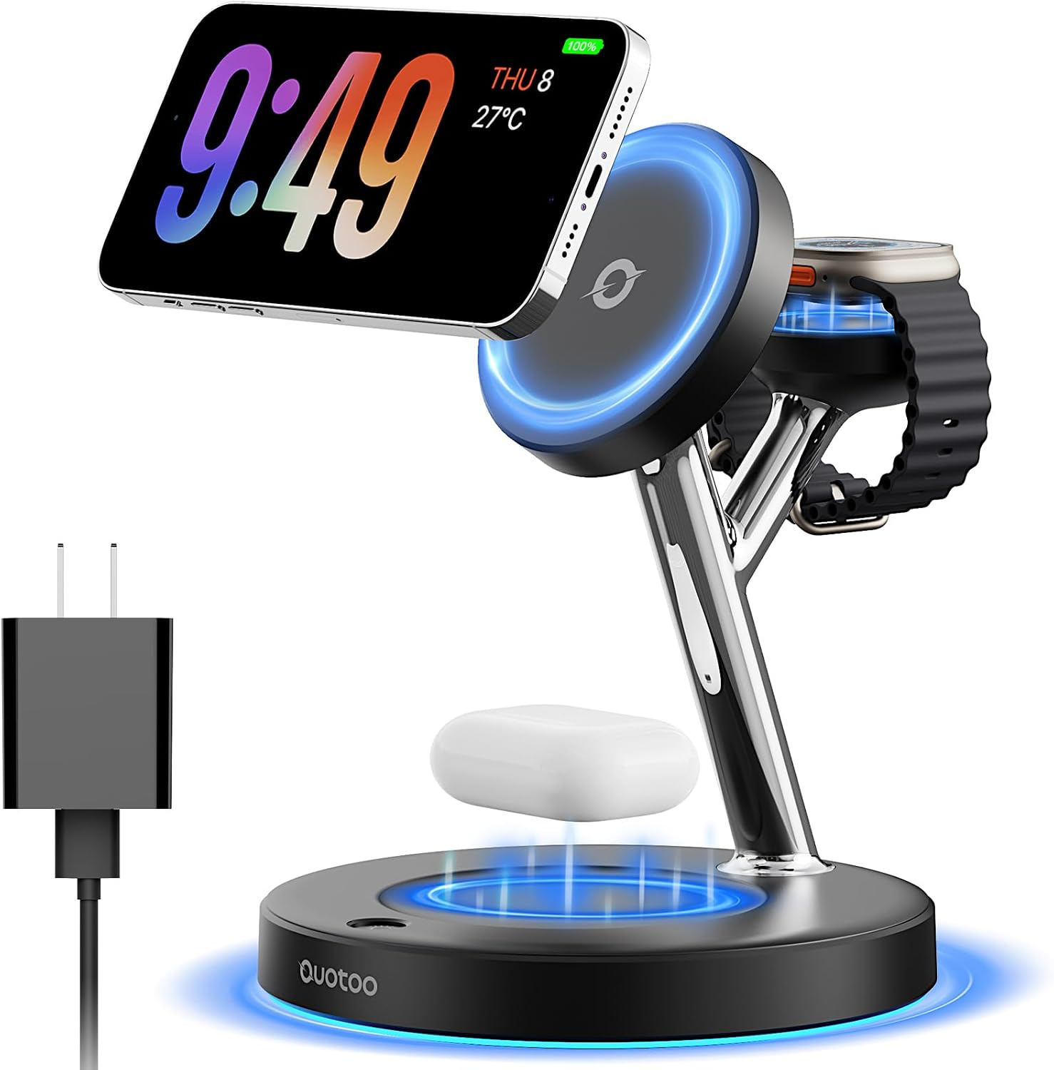 Quotoo 3-in-1 MagSafe wireless charging stand